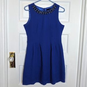 Royal Blue Sleeveless Beaded Dress